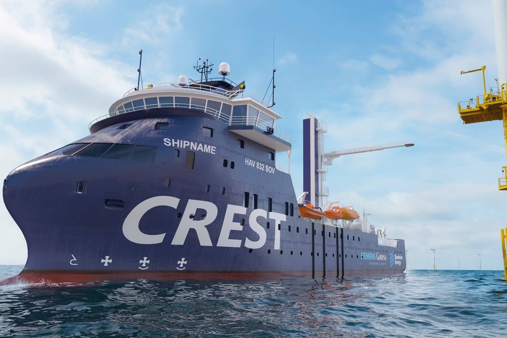 Esvagt og selskabets amerikanske partner Crowley har valgt, at den norske skibsdesigner Hav Design kommer til at designe et helt nyt serviceskib til det amerikanske havvindprojekt Coastal Virginia Offshore Wind. | Foto: Hav Design