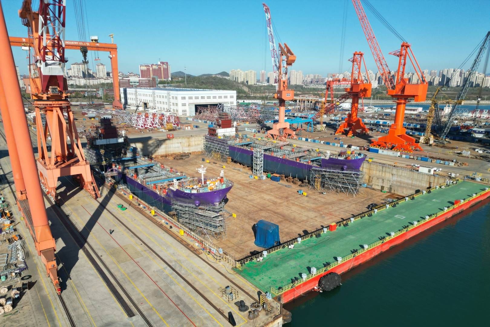 Bernhard Schultes første CO2-tanker vil blive bygget af Dalian Shipbuilding Offshore i Kina, der i forvejen er i gang med at bygge tre søsterskibe til CO2-transport for virksomheden Northern Lights. | Foto: Schulte Group