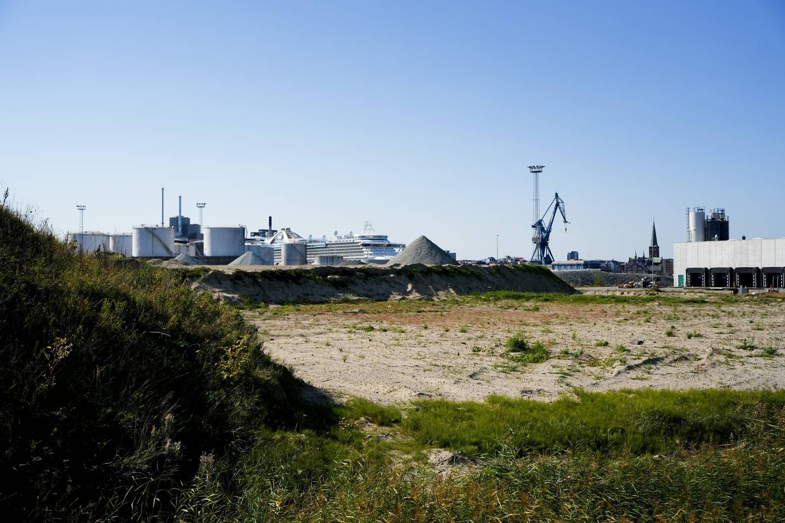 Anlægget af den nye Omniterminal, som MSC skal leje sig ind på, ventes afsluttet i 2027. Herefter er der ikke mere areal at udvide på for Aarhus Havn. | Foto: Pr / Aarhus Havn