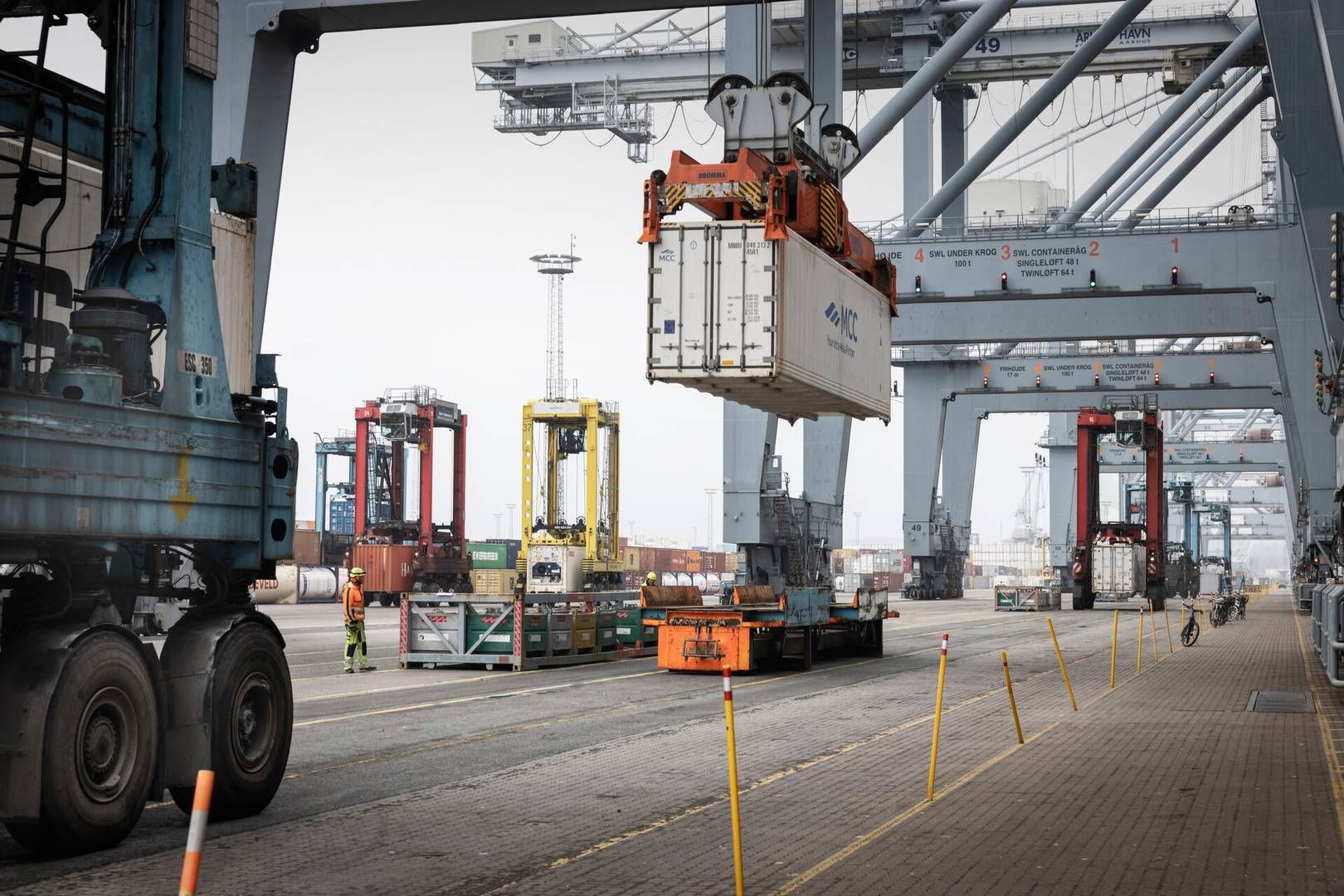 MSC vil i fremtiden drive sin egen containerterminal i Aarhus Havn. | Foto: Casper Dalhoff/Ritzau Scanpix