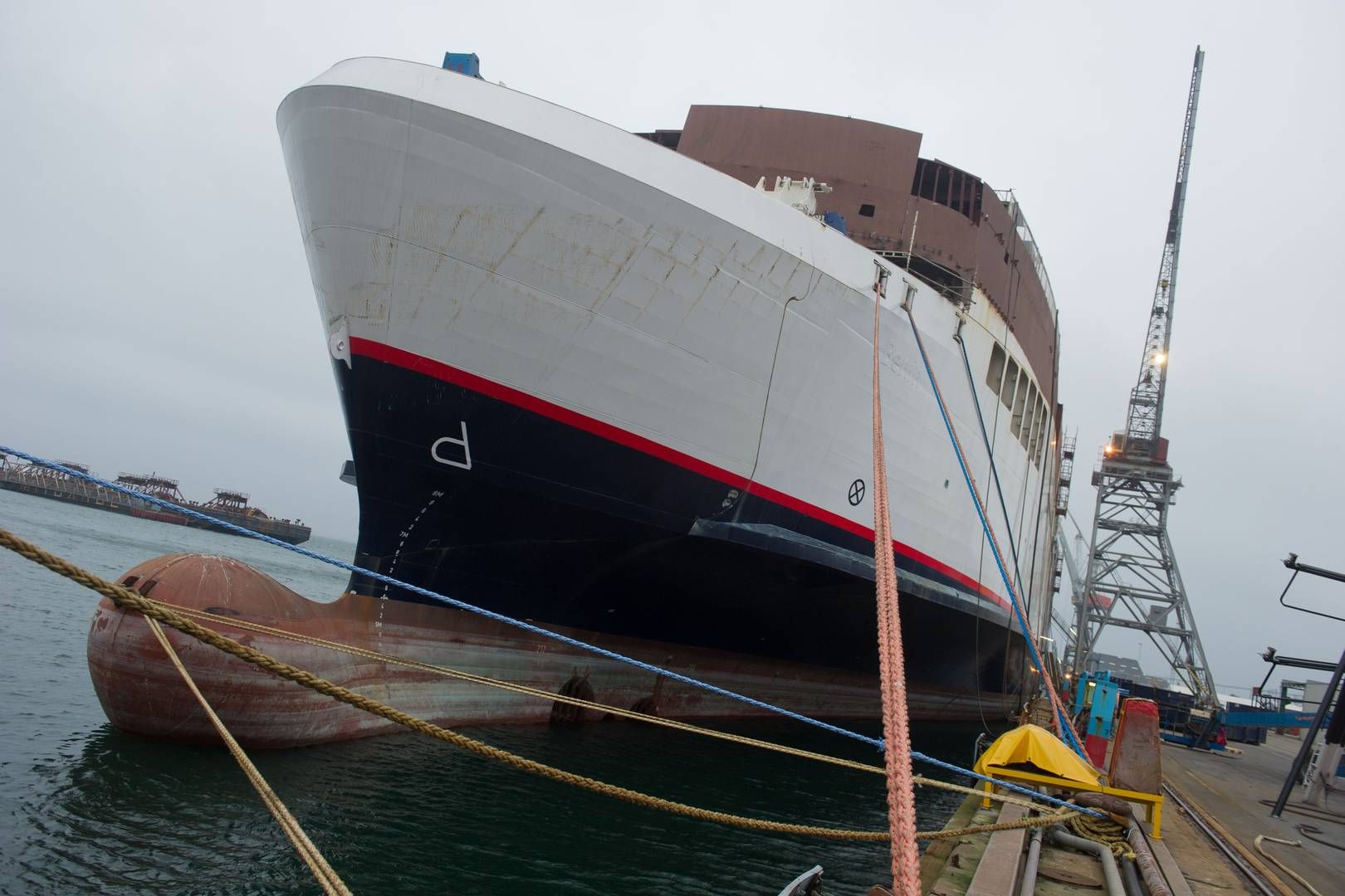 Fayard-værftet, som har fået international omtale af sit arbejde for russiske gastankskibe. | Foto: Stefan Sauer/AP/Ritzau Scanpix