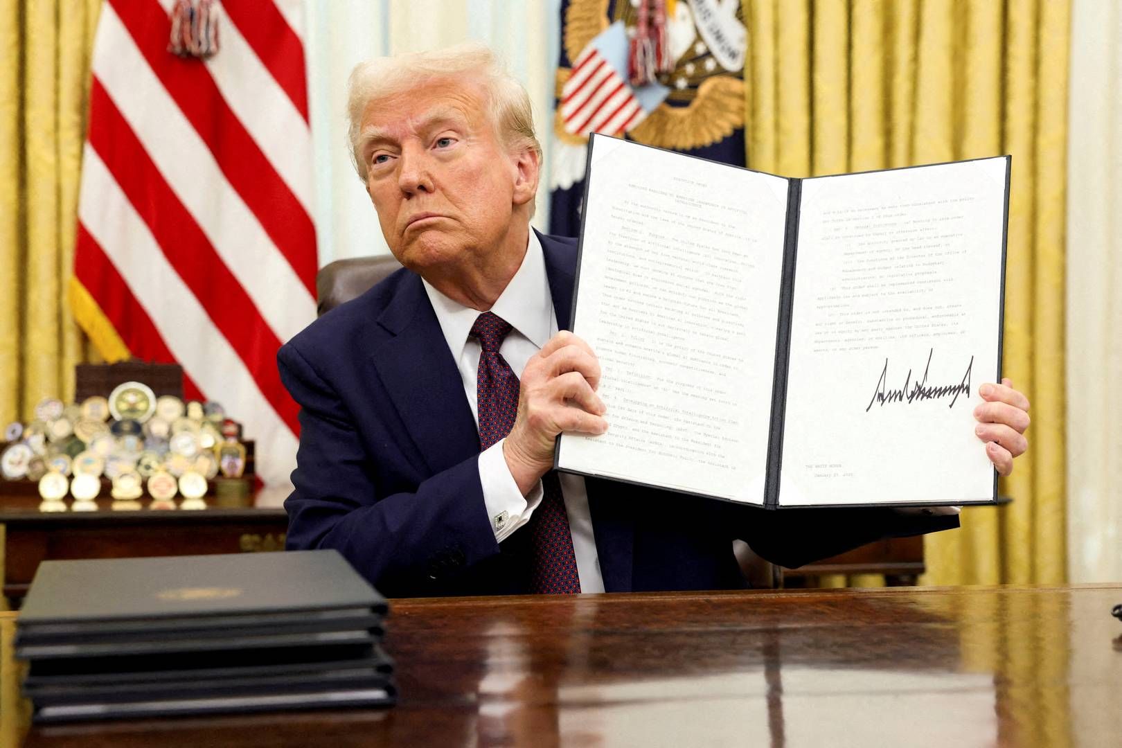 Kina varsler et modsvar til Donald Trumps varslede told på kinesiske varer. | Foto: Kevin Lamarque/Reuters/Ritzau Scanpix
