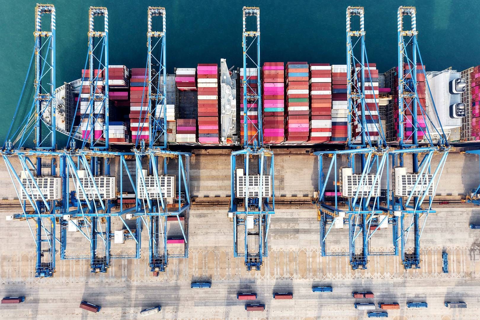 Ifølge DNB udgør den amerikanske containerimport 16 pct. af den globale containerhandel. | Foto: Uncredited/AP/Ritzau Scanpix