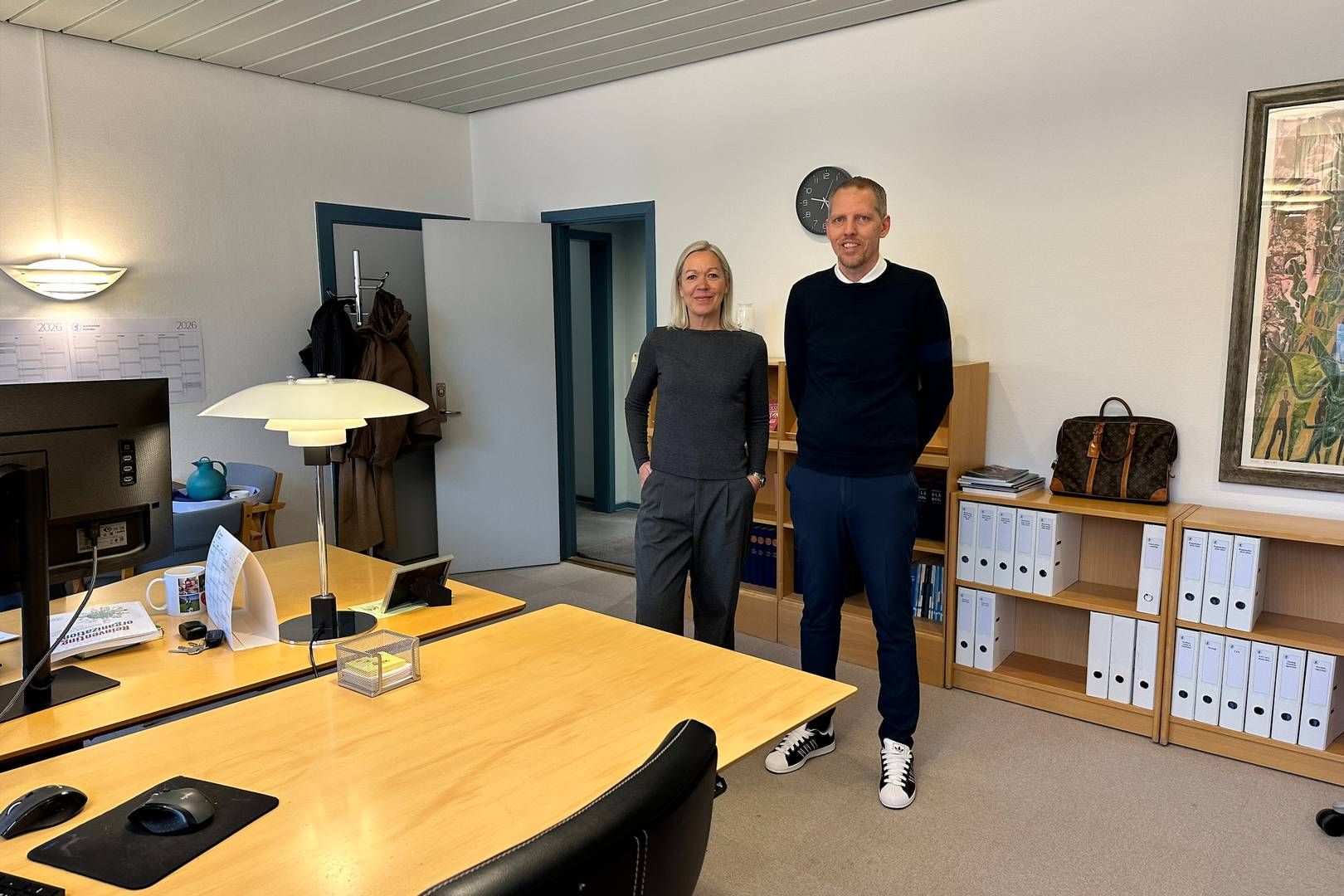 Fra deres fælles kontor bliver Sjællandske Medier nu styret af de to adm. direktører Louise Pettersson(tv.) og Michael Bjerregaard(th.) | Foto: Privatfoto