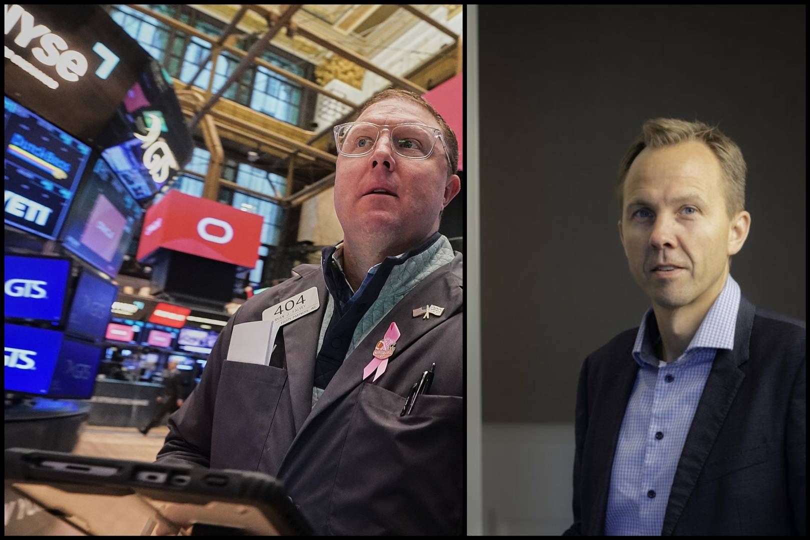 UNDER PRESS: Programvareaksjer falt bredt etter lanseringen av nye KI-verktøy. Audun Stuland (t.h), administrerende direktør i Vince, ser at KI-verktøy som kan utføre kunnskapsarbeid legg er særlig press på generiske programvaremodeller.