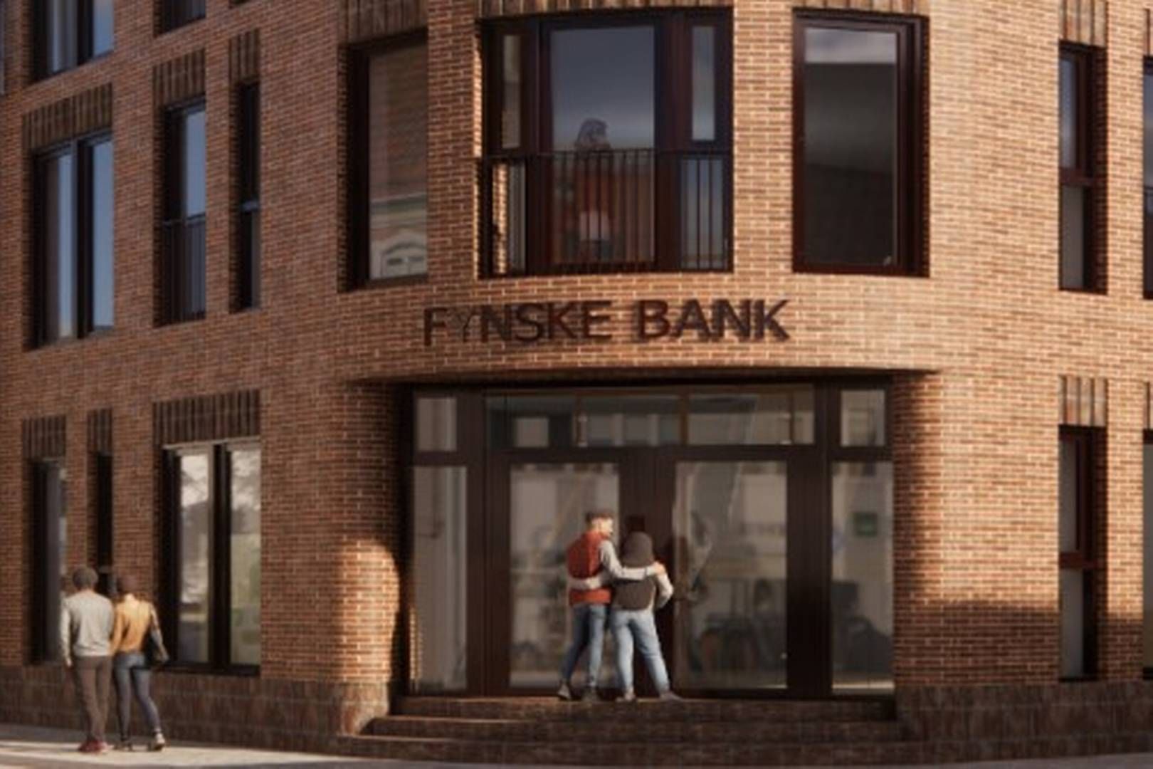 Modelfoto af Fynske Banks nye afdeling i Middelfart. | Foto: C&W Arkitekter.