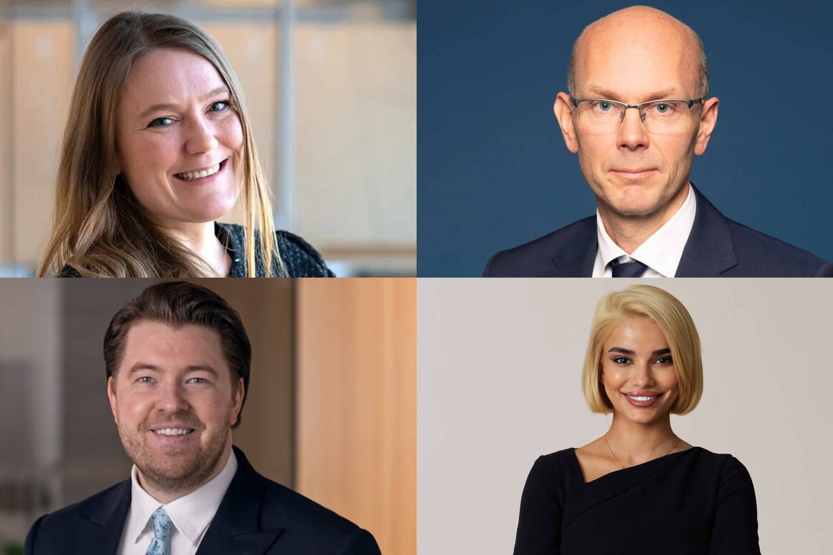 BISTOD: Jana Katarina Johnsen (øverst fra venstre), Henning Øvrebø, Snorre Nordmo og Tahere Parkhani. | Foto: Schjødt/Simonsen Vogt Wiig/Arntzen Grette/Selmer