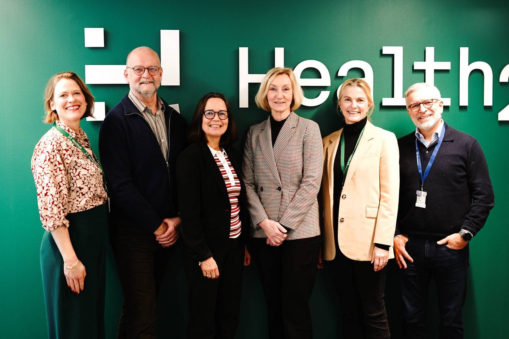 PARTNERE: Sykehuspartner går inn som selvstendig partner i Health2B. Med det styrkes samarbeidet mellom (f.v.) Elen Høeg (Health2b), Kenneth Iversen (Sykehuspartner), Cornelia Mender (Sykehuspartner), Hanne Tangen Nilsen (Sykehuspartner), Lena Nymo Helli (Norway Health Tech) og Christian Skattum (OUS). | Photo: Health2b