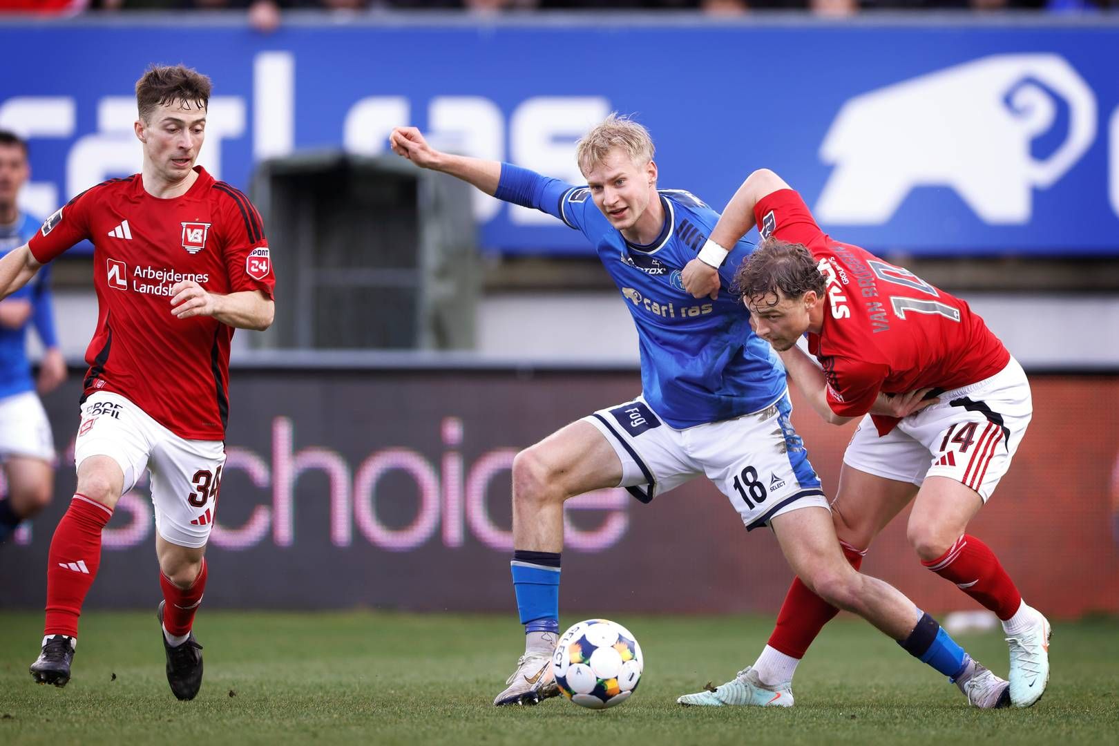 Lyngby i kamp mod Vejle på Lyngby Stadion i 2025.(Arkivfoto) | Foto: Jens Dresling
