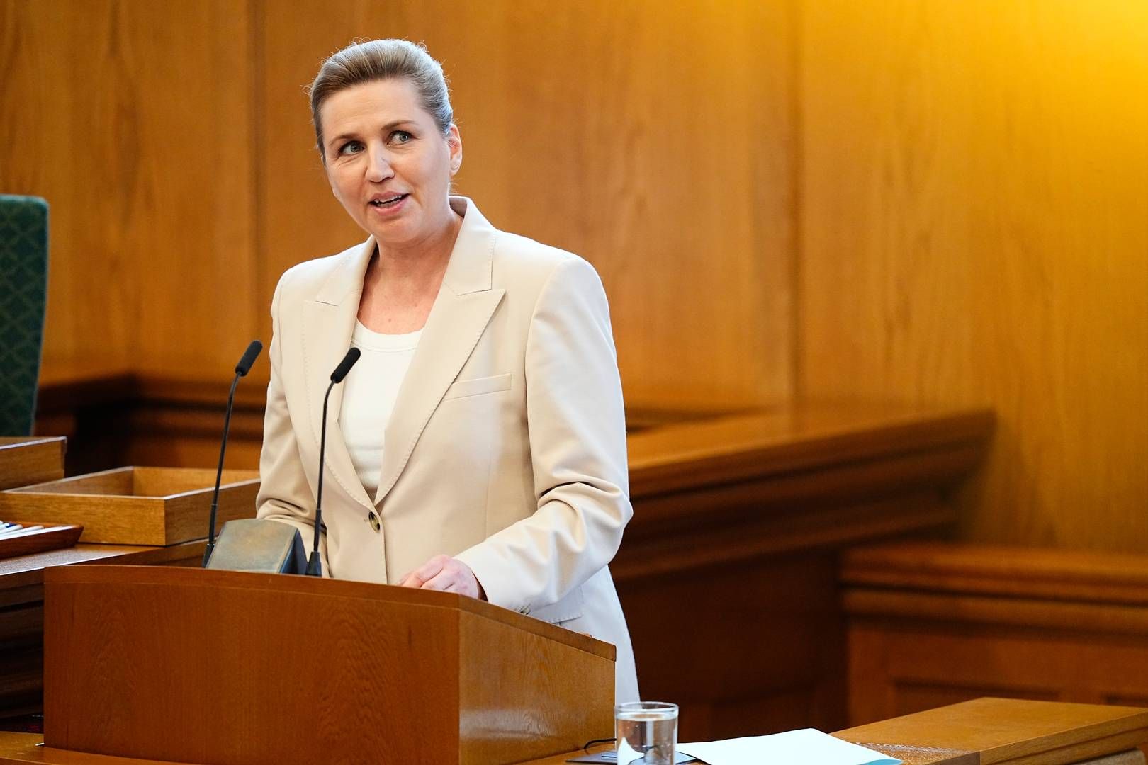 Statsminister Mette Frederiksen (S) holder 26. februar sin sidste tale i Folketinget, inden der skal være folketingsvalg. | Photo: Thomas Traasdahl