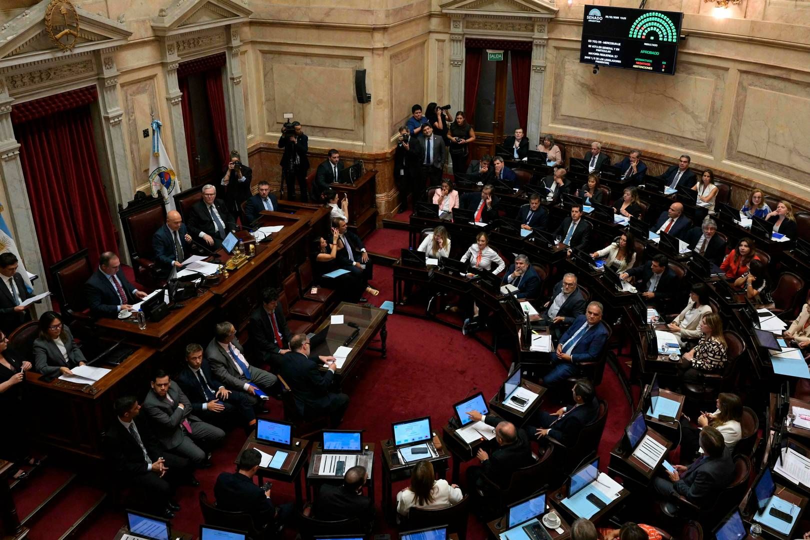 Den argentinske kongres stemte 26. februar handelsaftalen med EU igennem med et flertal på 69 mod 3. | Photo: Juan Mabromata