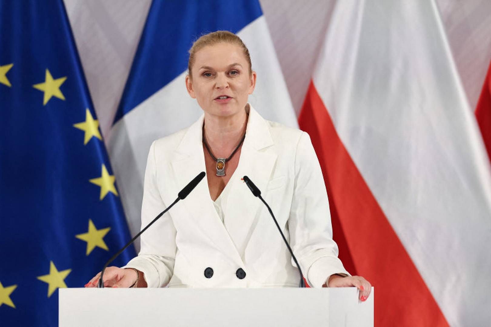 Den polske undervisningsminister, Barbara Nowacka, varsler forbud mod børn under 15 år på sociale medier. | Foto: Rolf Vennenbernd/Ritzau Scanpix